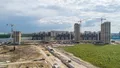 Вид со стороны Финского залива. Ход строительства. Аэрофотосъемка от 23.07.2019 г.
