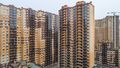 Монолитно-кирпичные дома с выступающими лоджиями и яркой фасадной отделкой. Аэрофотосъемка от 26.02.2020 г.