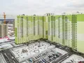 ЖК «Новая Охта». Дома из бетонных стеновых панелей. Аэрофотосъемка от 25.12.2017.