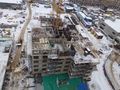 Ведется устройство монолитных стен 6 этажа 22 корпуса. Фото от 13.02.2013 года.