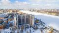 ЖК «Дом на Набережной», вид на Неву.  Аэрофотосъемка от 18.03.2019