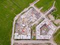 Вид сверху на строительную площадку. Июнь 2017 года.