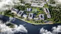 Элитный жилой комплекс Neva Haus состоит из восьми домов высотой 7-9 этажей.