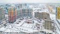 ЖК «UltraCity». Аэрофотосьемка. Построенные корпус 1 и 4, ход строительства корпус 3 и 2 первой очереди. Фото от 20.12.2018