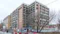 Вид с перекрёстка Курляндской ул. и ул. Циолковского. Ход строительства. Фотосъёмка от 21.11.2022 г.