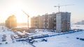 ЖК «Материк».  Ход строительства, вид со стороны Воронцовского бульвара. Корпус 1, секц. А-Г, Д-Ж Аэрофотосъемка 22.01.2019.