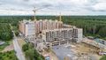 В корпусе 3 производится монтаж стен выше 6 этажа. Аэрофотосъемка от 26.06.2019 г.