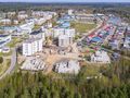 Ход строительства ЖК «84 Высота». Монолитные работы в корпусах 2-й очереди, фасадные работы и завершение монолитных работ в корпусах 1-й очереди. Аэрофотосъемка от 22.05.2017 г.