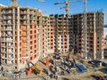 ЖК «Невские паруса». Ход строительства корпуса 4.1. Аэрофотосъемка. Фото от 16.03.2018 г.