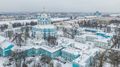 Вид на Смольный собор со стороны ЖК «Смольный парк». Аэросъемка, фото от 02.12.2018