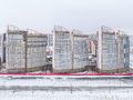 Жилой дом «Паруса». Архитектура фасадов напоминает паруса. Аэрофотосъемка. Фото от 26.12.2017 г.