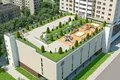 Эксплуатируемая кровля автостоянки будет озеленена и обустроена свето-прозрачным экраном по периметру.