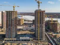ЖК «Невские паруса». Ход строительства корпусов 3.1, 3.2. Аэрофотосъемка. Фото от 16.03.2018 г.