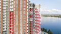 ЖК «Невские паруса». Ход строительства корпуса 4.2. Отделка фасада. Аэрофотосъемка. Фото от 28.08.2018 г.