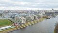ЖК «Stockholm» (Стокгольм). Вид со стороны Большой Невки и Елагина острова. Аэрофотосъемка 20.11.2018 г.