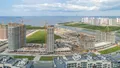 Вид в сторону Финского залива. Ход строительства. Аэрофотосъемка от 23.07.2019 г.