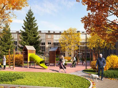 Благоустроенная территория. ЖК «Образцовый квартал 6.4»|Новострой-СПб