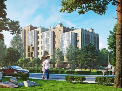 Фасад облицован керамической плиткой. ЖК «Мариоки»|Новострой-СПб