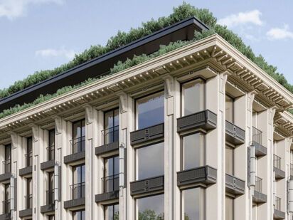 В отделке фасада используются гранит и натуральный камень. ASTRVM (Аструм)|Новострой-СПб