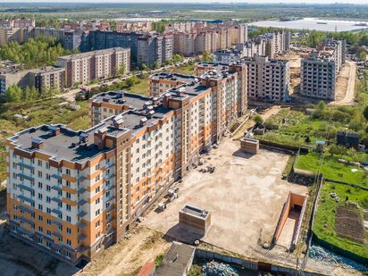ЖК «Рябиновый сад». Ход строительства. Две очереди. Аэрофотосъемка. Фото от 12.05.2018 г. ЖК «Рябиновый сад»|Новострой-СПб