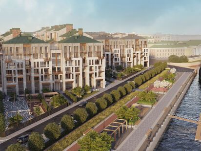 Вдоль линии реки все квартиры, начиная с первого этажа, видовые. ЖК Imperial Club (Империал Клаб)|Новострой-СПб