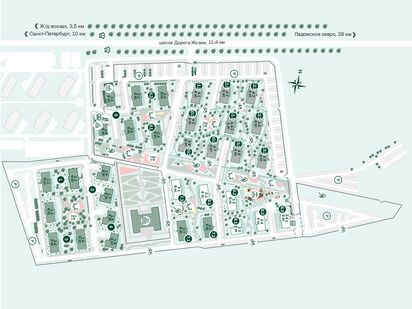 План расположения корпусов. ЖК Grona Lund (Грена Лунд)|Новострой-СПб