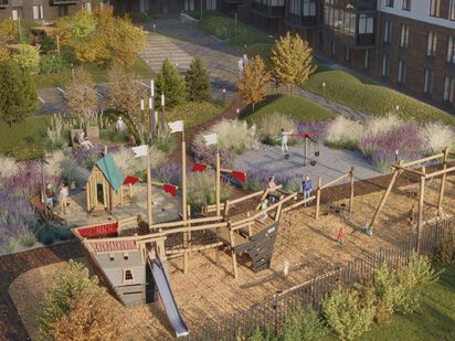 Во дворе обустроят комфортную рекреационную зону с прогулочными дорожками, игровыми и спортивными площадками. ЖК Magnifika Residence (Магнифика Резиденс)|Новострой-СПб