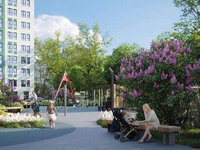 Закрытый охраняемый двор. Корпус Аэросити 6. ЖК «Аэросити»|Новострой-СПб