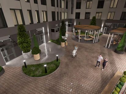 Внутренний двор. YE'S Primorsky (Йес Приморский)|Новострой-СПб