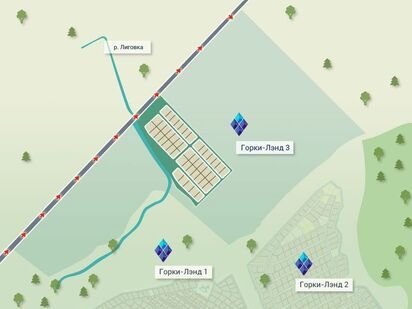 Коттеджный посёлок «Горки-Лэнд 3» расположен от города в 20 минутах на автомобиле Коттеджный посёлок «Горки-Лэнд 3»|Новострой-СПб