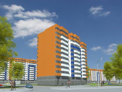 Первая очередь состоит из 2 монолитных корпусов высотой 12 этажей (Корпус А и Б). ЖК «Яркий»|Новострой-СПб