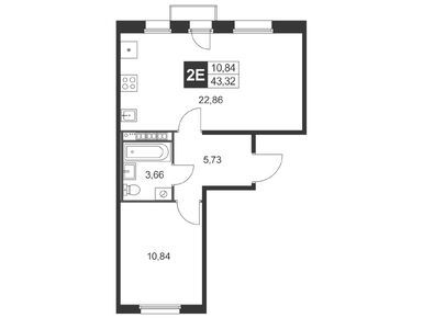 Планировки двухкомнатные в ЖК «Слобода»