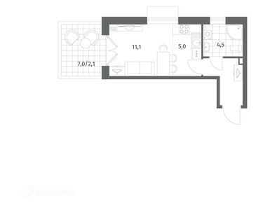 Планировки студии в ЖК «Парусная 1»