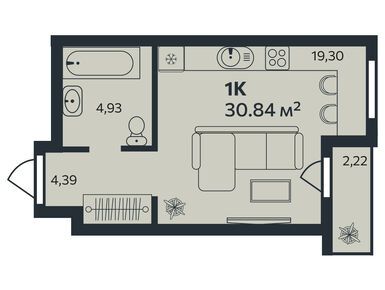 Студия 30.84 кв.м, ЖК «Эдельвейс.Янино», 5 618 970 руб.