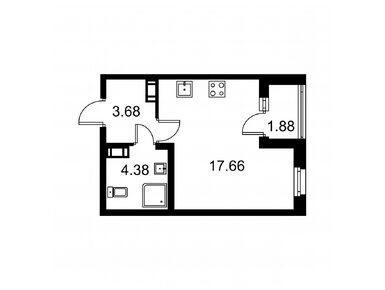 Студия 26.66 кв.м, ЖК «Квартал Заречье», 4 712 155 руб.