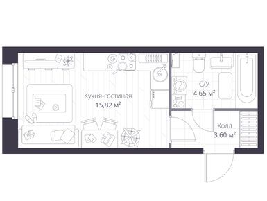 Планировки студии в ЖК «Верен Норт Сертолово»