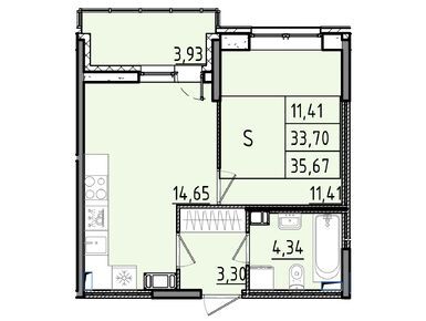 Планировки двухкомнатные в ЖК «Аквилон RekaPark»