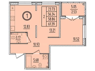 Планировки двухкомнатные в ЖК «Образцовый квартал 6.4»