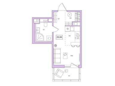 Студия 25.50 кв.м, ЖК «Янила Форест», 5 151 000 руб.