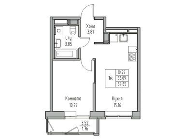 Планировки двухкомнатные в ЖК «ПАРК-КВАРТАЛ Юнтолово»