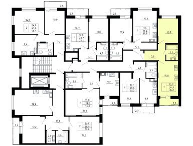 1-комнатная 34.90 кв.м, ЖК Yolkki Village (Ёлки Вилладж), 3 908 800 руб.