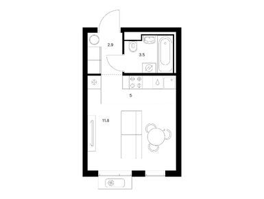 Студия 23.20 кв.м, Витебский парк, 6 881 120 руб.