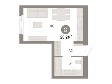 Планировки студии в ЖК «Брусника в Новоселье»