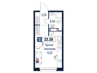 Студия 23.39 кв.м, ЖК «Максималист», 4 889 214 руб.