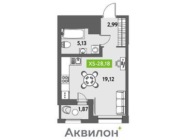 Студия 29.20 кв.м, ЖК «Аквилон Ливз», 9 252 646 руб.