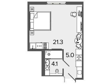 Студия 29.50 кв.м, ARTSTUDIO M103, 10 500 000 руб.