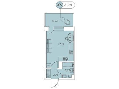 Студия 25.10 кв.м, ЖК «Аквилон Сторис», 5 959 500 руб.