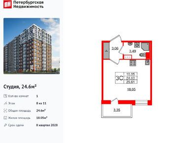 Студия 24.60 кв.м, ЖК «Астра Континенталь», 10 800 015 руб.