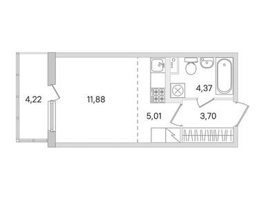 Планировки студии в ЖК «Ясно.Янино»