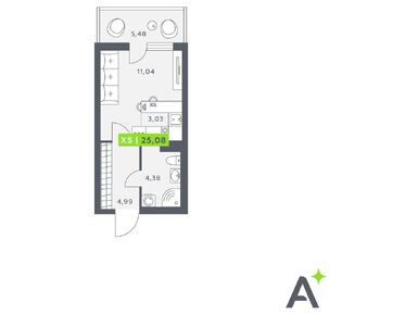 Планировки студии в ЖК «Аквилон Verba»